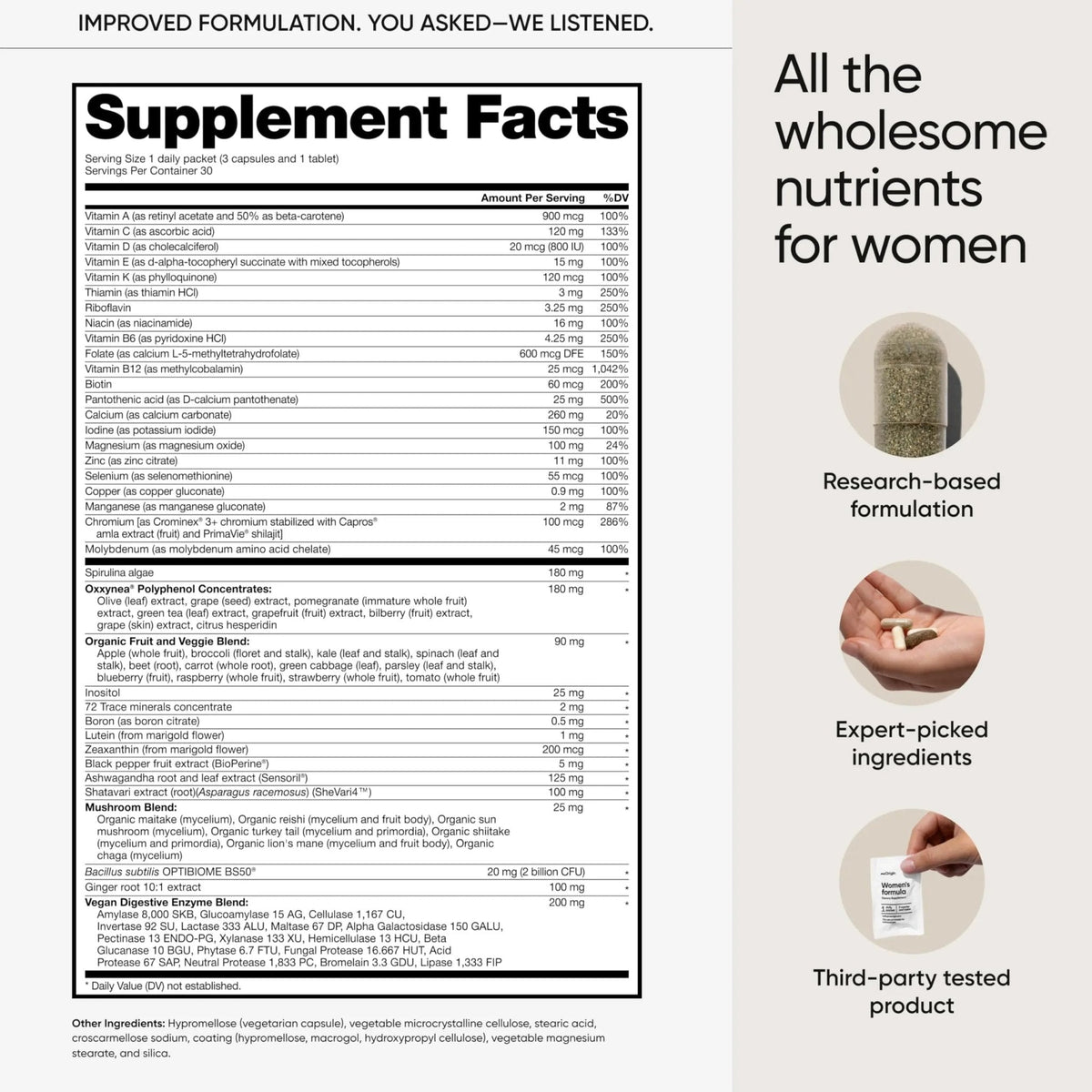 meOrigin Multivitamin for Women, All-in-One Supplement Complex with Vitamin B12, A, C, Biotin, D, E, Folate, Magnesium - PrimeBioHealth - canada supplements