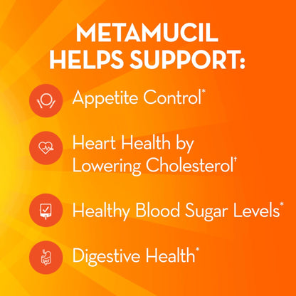 Metamucil, 4-in-1 Fiber Supplement, Psyllium Husk Powder, Sugar-Free Powder, Berry Flavored Drink, 114 Servings - PrimeBioHealth - canada supplements