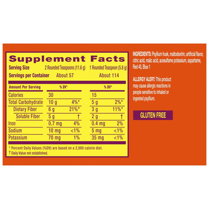 Metamucil, 4-in-1 Fiber Supplement, Psyllium Husk Powder, Sugar-Free Powder, Berry Flavored Drink, 114 Servings - PrimeBioHealth - canada supplements