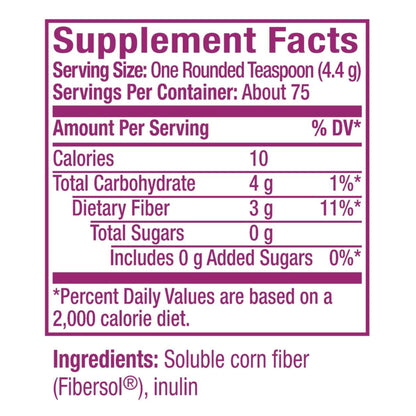 Metamucil Fiber Supplement, Unflavored Clear Mixing Powder, No Grit, No Sugar Added, Plant Based Prebiotic Fiber Supplement - PrimeBioHealth - canada supplements