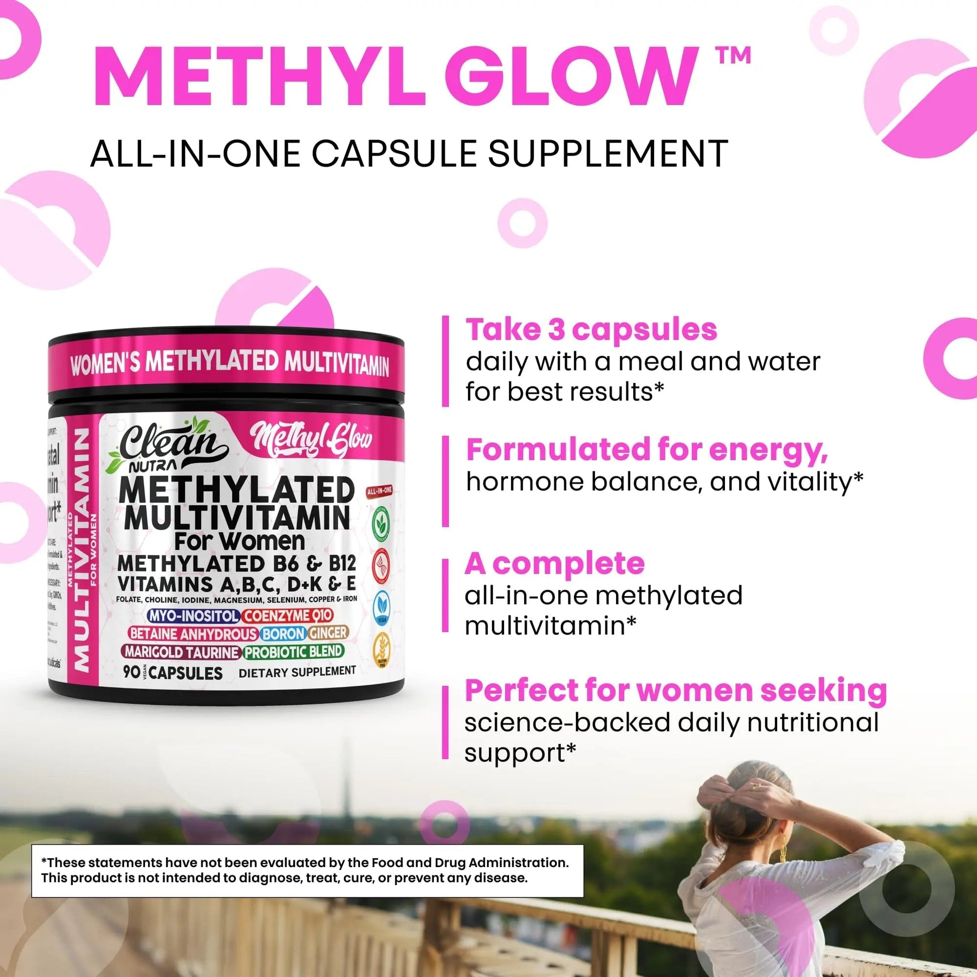 Methylated Multivitamin for Women Vitamins B6 Methyl B12 A B C D K E Folate Choline Omega 3 Thiamine Riboflavin Iron - PrimeBioHealth - canada supplements
