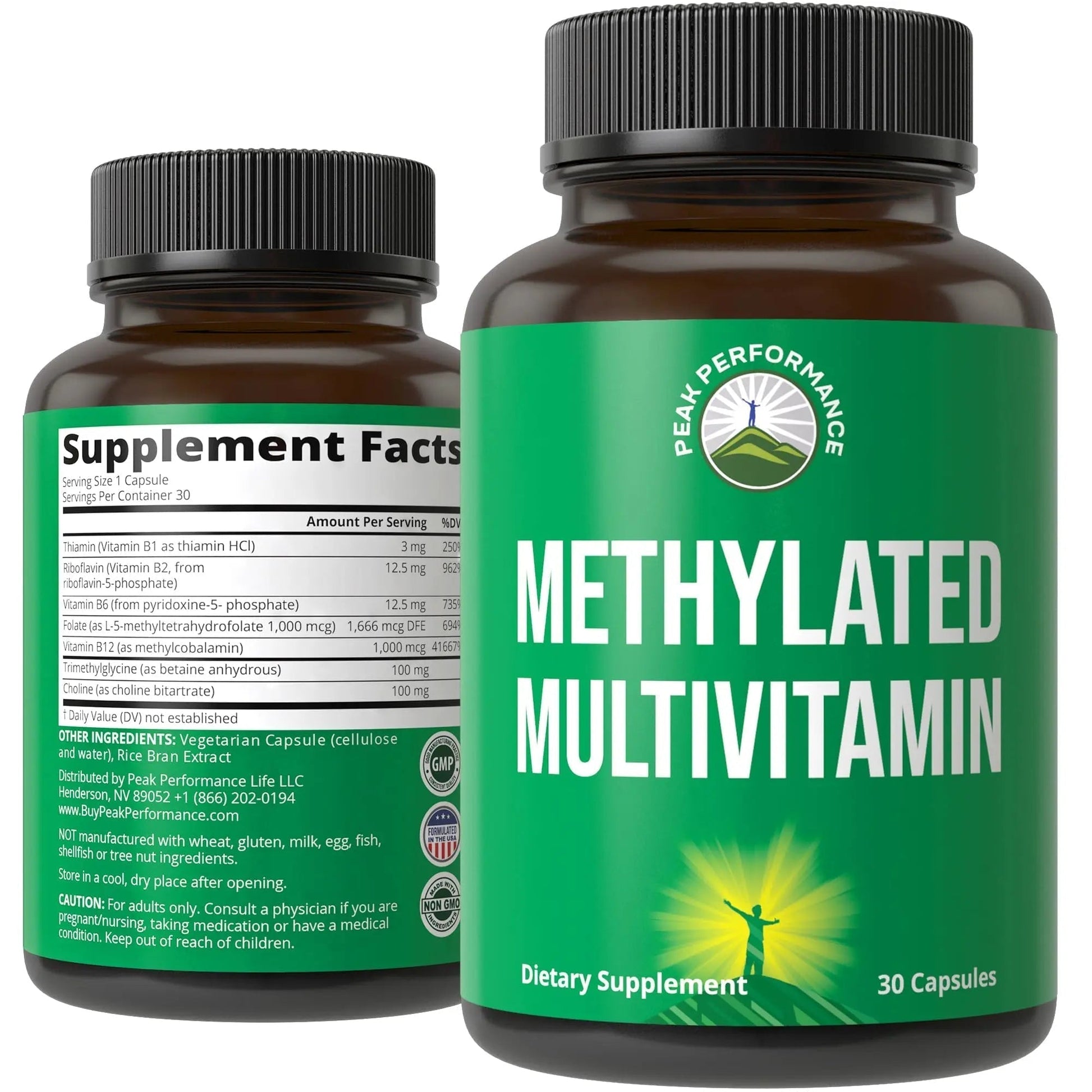 Methylated Multivitamin + Methylated B Complex Supplement. With Trimethylglycine (TMG), L Methylfolate, Methyl B12 + B1 + B2 + B6 Vitamins + Choline - PrimeBioHealth - canada supplements