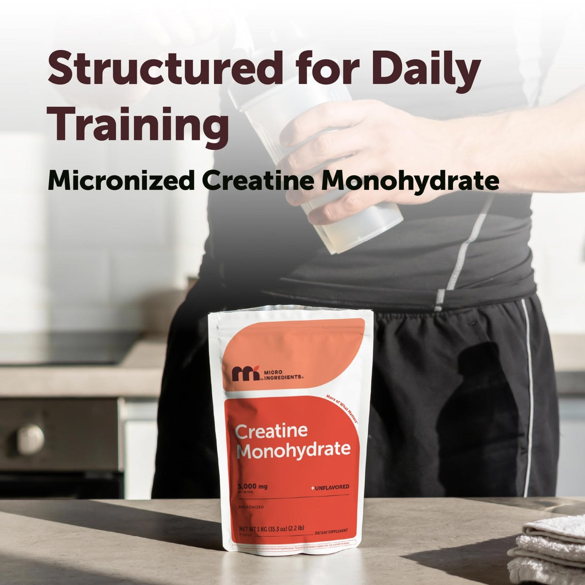 Micro Ingredients Creatine Monohydrate Powder 1 kg (2.2 Lbs), 5000mg Per Serv, Micronized Creatine Powder, Unflavored, No Filler, Keto & Vegan, Easy Dissolve, Pre Workout for Women & Men* - PrimeBioHealth - canada supplements