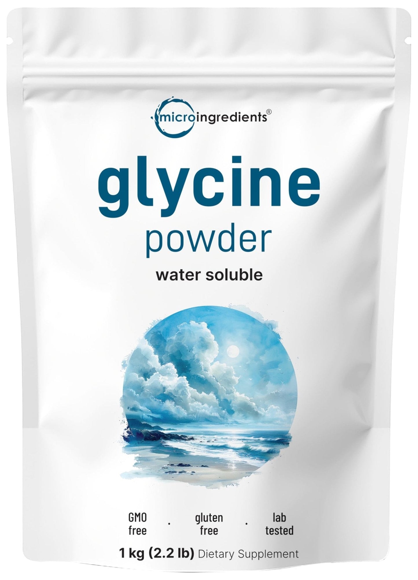 Micro Ingredients Glycine Powder, 1KG (2.2 Pounds), Glycine 1000mg Per Serving, Water Soluble and Products of USA - PrimeBioHealth - canada supplements