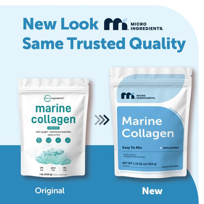 Micro Ingredients Marine Collagen Peptides Powder, 1 lb | Type I Marine Collagen + Natural Protein | Wild-Caught Fish Source - PrimeBioHealth - canada supplements