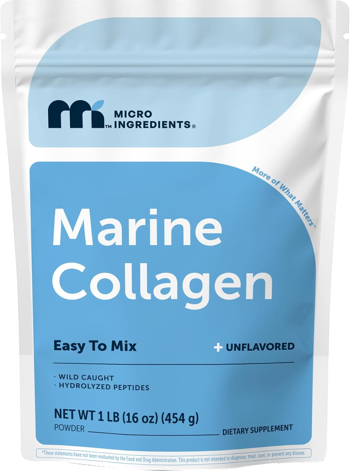 Micro Ingredients Marine Collagen Protein Powder, 1 Pound | Wild Caught Fish Source | Hydrolyzed Peptides | Unflavored, Keto, & Paleo Friendly | Easy to Mix, Non-GMO - PrimeBioHealth - canada supplements