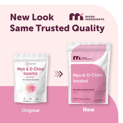 Micro Ingredients Myo-Inositol & D-Chiro Inositol Powder 1lb, 221 Servings | 40:1 Ideal Ratio Inositol Supplement for Women* | Support Hormonal Balance & Ovarian Health* | Non-GMO, Vegan, Filler-Free - PrimeBioHealth - canada supplements