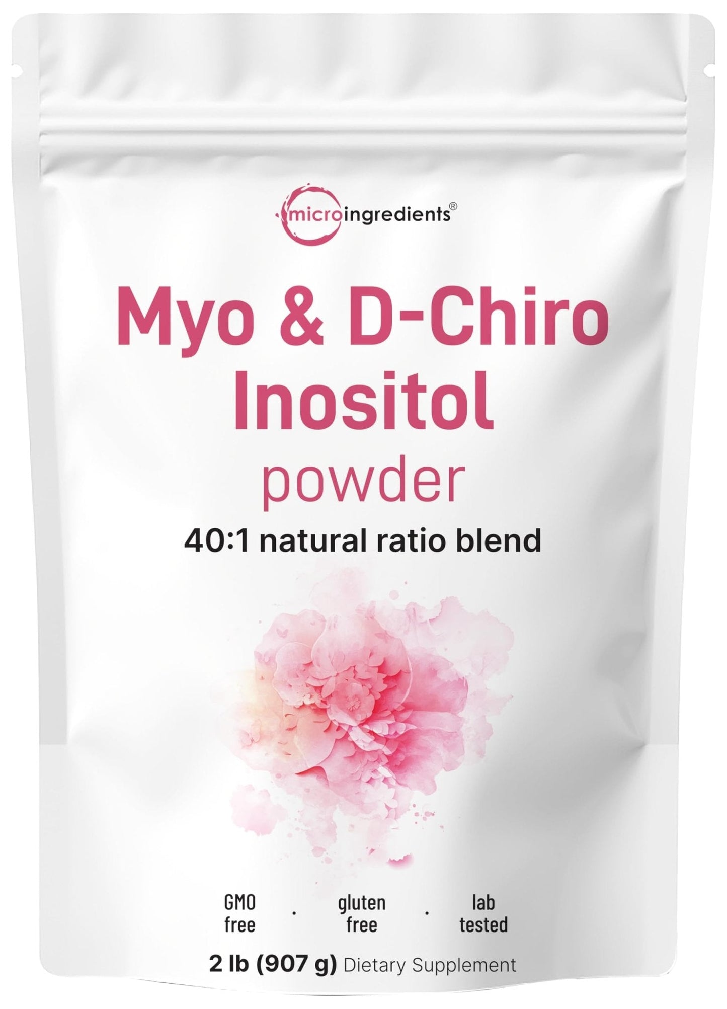 Micro Ingredients Myo-Inositol & D-Chiro Inositol Powder 1lb, 221 Servings | 40:1 Ideal Ratio Inositol Supplement for Women* | Support Hormonal Balance & Ovarian Health* | Non-GMO, Vegan, Filler-Free - PrimeBioHealth - canada supplements