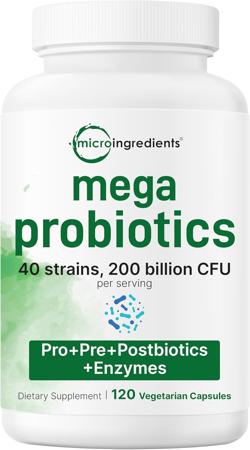 Micro Ingredients Omega-3 Fish Oil 4,200mg Softgels & Mega Probiotics 200 Billion CFU Veggie Capsules | 2 Pack Bundle | Wild-Caught, Burpless, Lemon Flavor | 40 Strains + Inulin, Acacia, & Bromelai - PrimeBioHealth - canada supplements