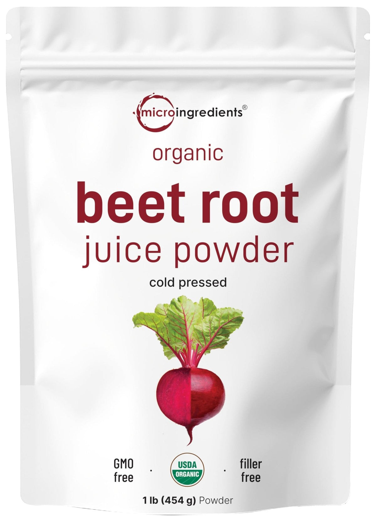 Micro Ingredients Organic Beet Root Juice Powder, 1 Pound | Cold Pressed, Water Soluble, High Concentrated Raw Beet Supplement | Superfood Drink Mix - PrimeBioHealth - canada supplements