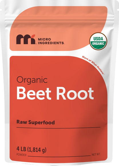 Micro Ingredients Organic Beet Root Powder, 4 Pounds | Cold Pressed, Water Soluble, High Concentrated Raw Beetroot Supplement | Natural Nitric Oxide Superfood Drink Mix - PrimeBioHealth - canada supplements