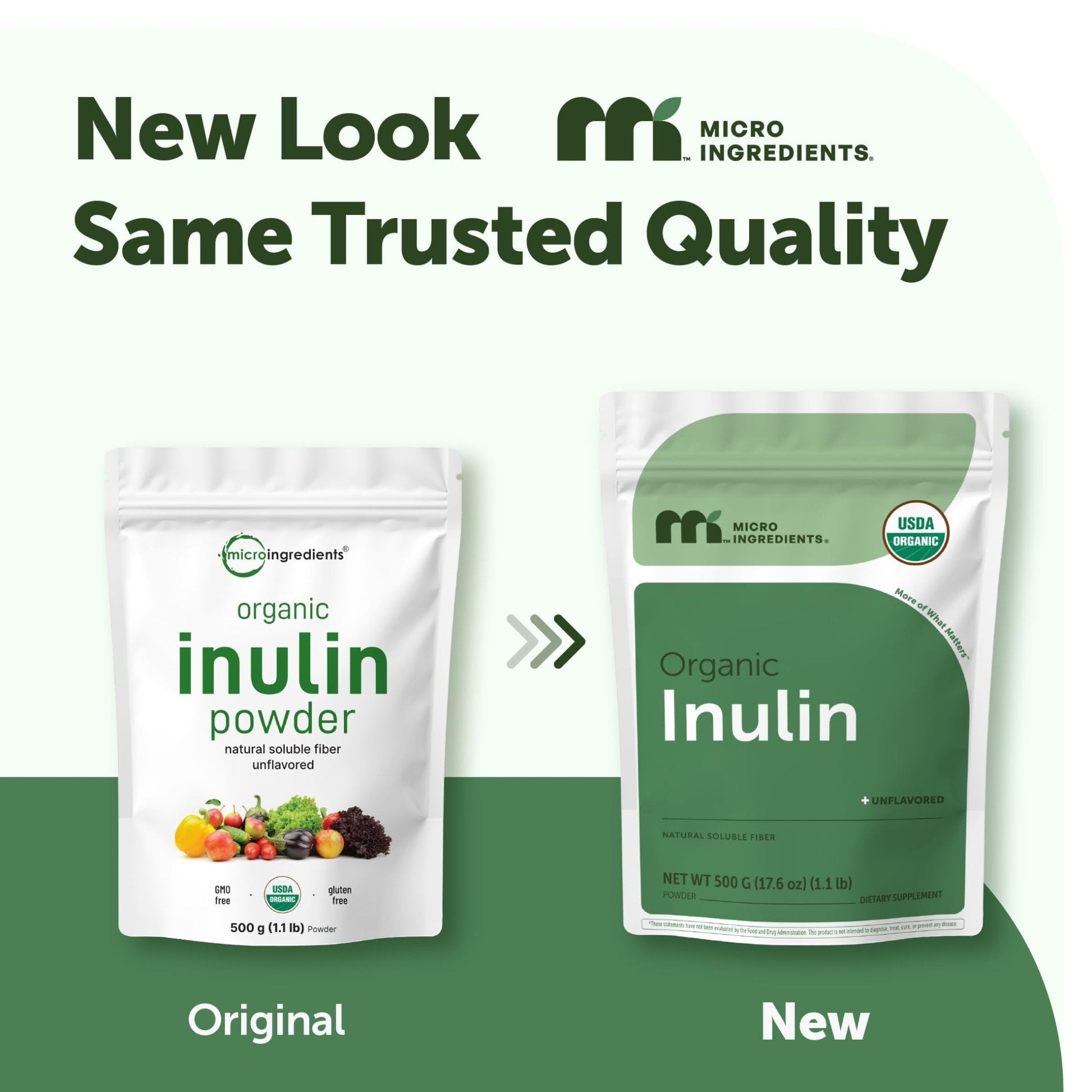 Micro Ingredients Organic Inulin FOS Fiber Powder, 2.2 lbs | Quick Water-Soluble Prebiotic | Natural Fiber for Smoothies & Drinks | Vegan Friendly, Dissolves Clear - PrimeBioHealth - canada supplements