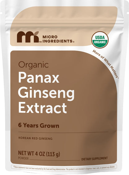 Micro Ingredients Organic Korean Ginseng Root Powder, 4 Ounce | Red Panax Ginseng Root | Traditional Asian Herb | Non-GMO & Vegan Friendly - PrimeBioHealth - canada supplements