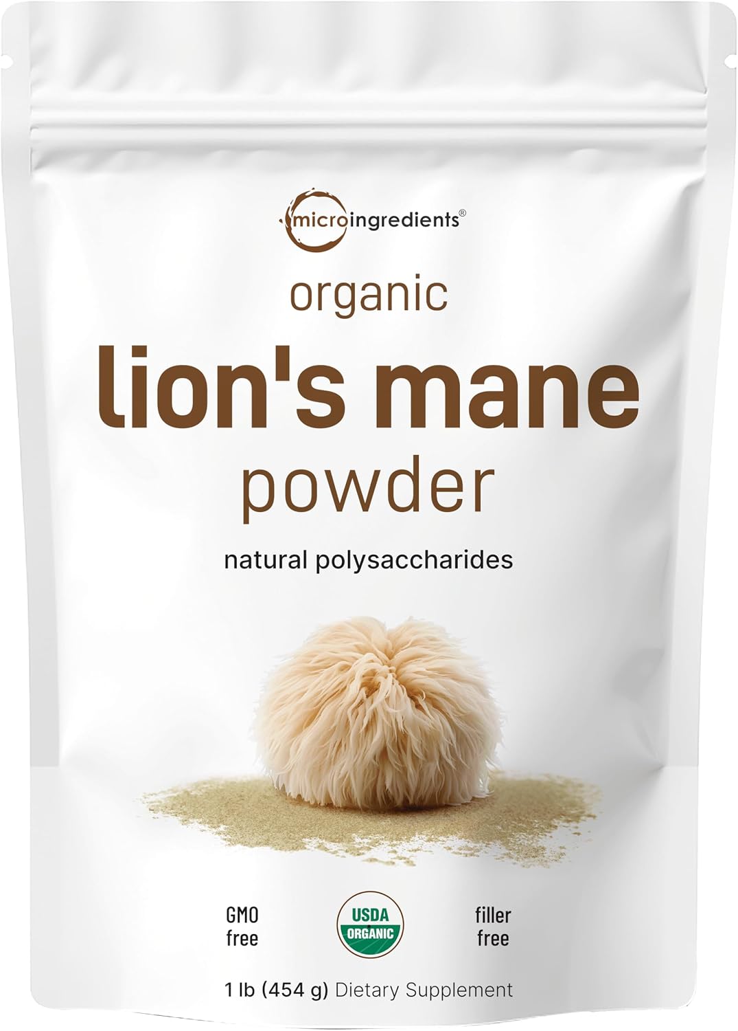 Micro Ingredients Organic Lion’s Mane Mushroom Powder, 16oz | Pure Fruiting Body Superfood | Supports Brain, Focus, Energy & Immune Health | Great for Smoothies & Coffee | Filler Free, Vegan, Non-GMO - PrimeBioHealth - canada supplements