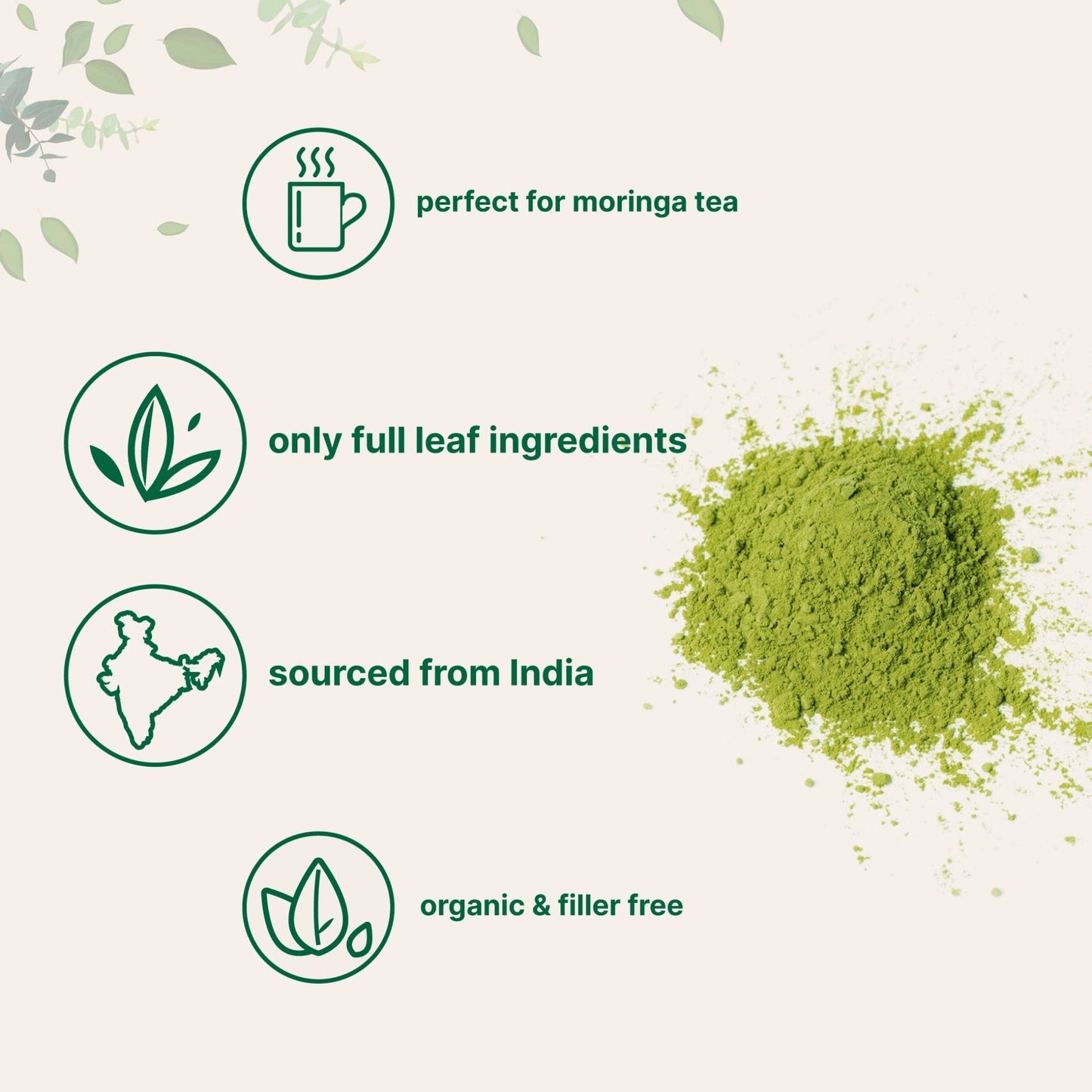Micro Ingredients Organic Moringa Oleifera Leaf Powder, 2 Pound | Rich in Antioxidants & Immune Vitamins | Pure Leaves Without Stems | - PrimeBioHealth - canada supplements