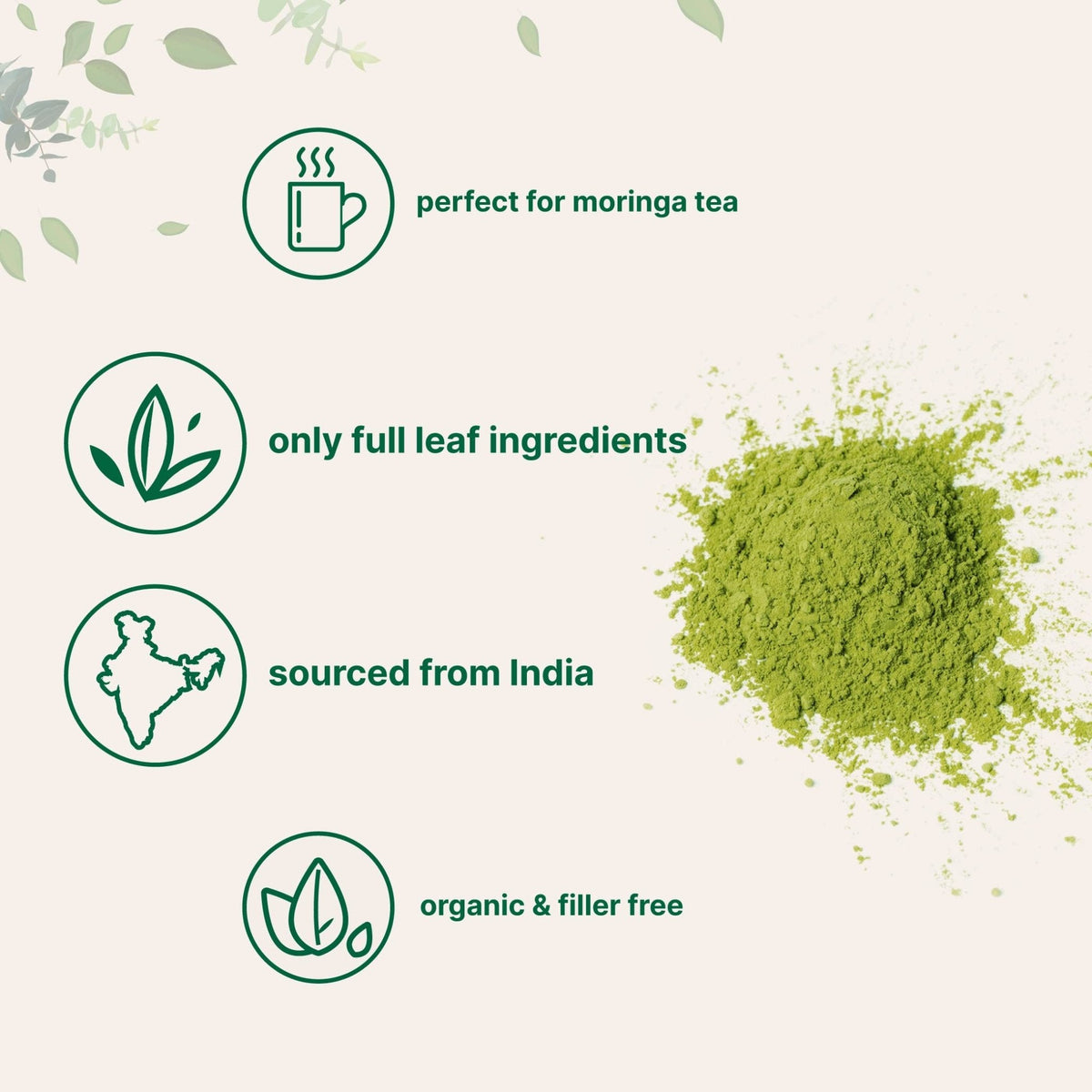 Micro Ingredients Organic Moringa Oleifera Leaf Powder, 2 Pound | Rich in Antioxidants & Immune Vitamins | Pure Leaves Without Stems | - PrimeBioHealth - canada supplements