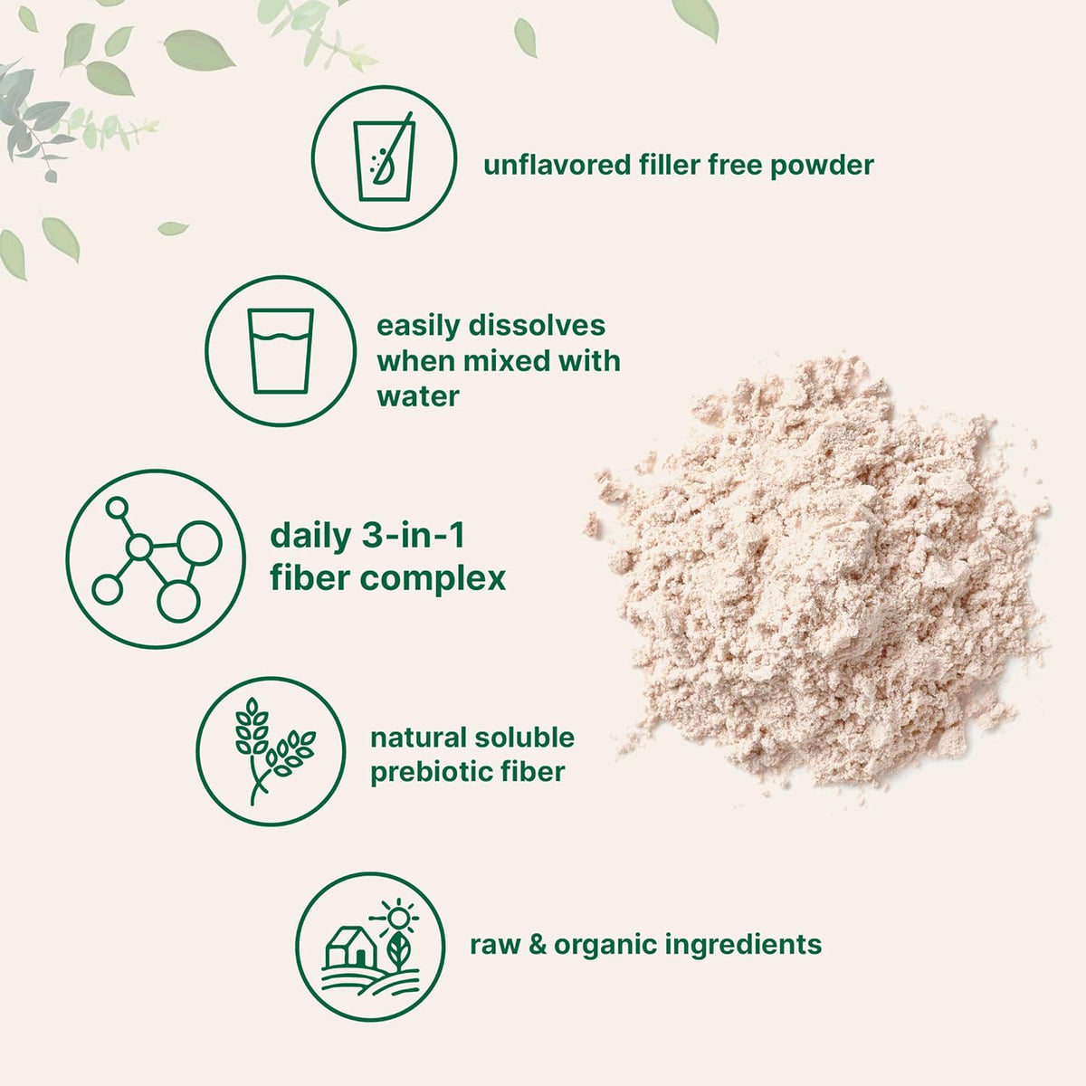 Micro Ingredients Organic Triple Fiber Powder, 2lb | Natural Prebiotic to Support Digestive & Gut Health | Soluble, Easily Digestible | Unflavored, Vegan - PrimeBioHealth - canada supplements