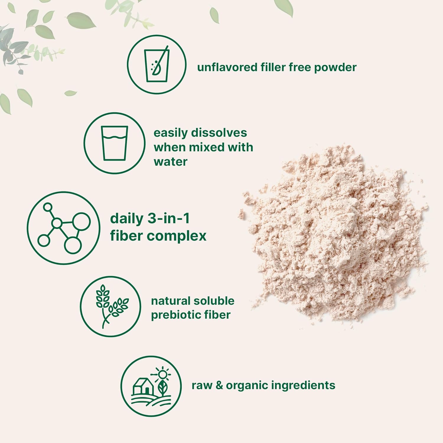 Micro Ingredients Organic Triple Fiber Powder, 2lb | Natural Prebiotic to Support Digestive & Gut Health | Soluble, Easily Digestible | Unflavored, Vegan - PrimeBioHealth - canada supplements