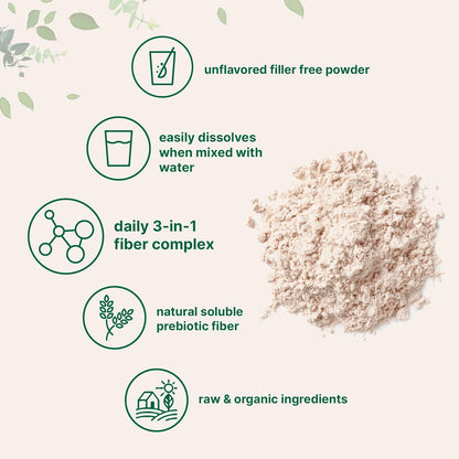 Micro Ingredients Organic Triple Fiber Powder, 2lb | Natural Prebiotic to Support Digestive & Gut Health | Soluble, Easily Digestible | Unflavored, Vegan - PrimeBioHealth - canada supplements