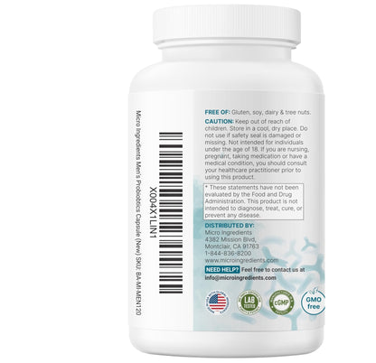 Micro Ingredients Probiotics for Men 100 Billion CFU, 40 Strains, 120 Vegetarian Capsules | Pre, Probiotics, Postbiotics & Enzymes | Pre, Probiotics, Enzymes, Saw Palmetto, Pumpkin Seed & Lycopene - PrimeBioHealth - canada supplements