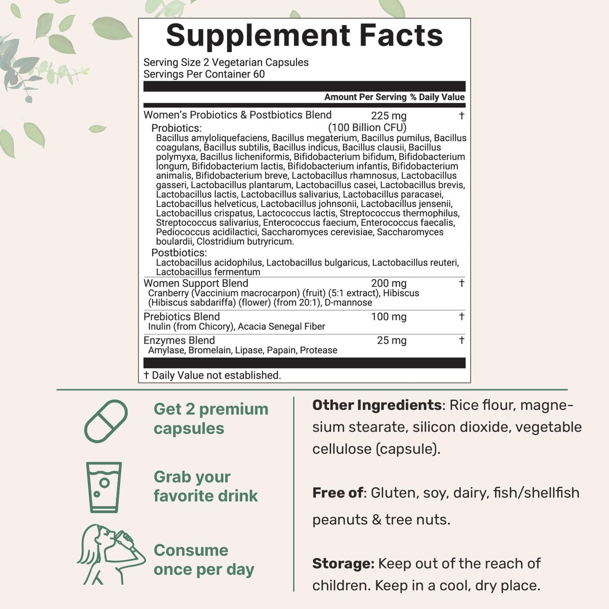 Micro Ingredients Probiotics for Women 100 Billion CFU with Prebiotics, 120 Veggie Capsules | pH Balance, Urinary Tract, Vaginal & Gut Health Support* - PrimeBioHealth - canada supplements
