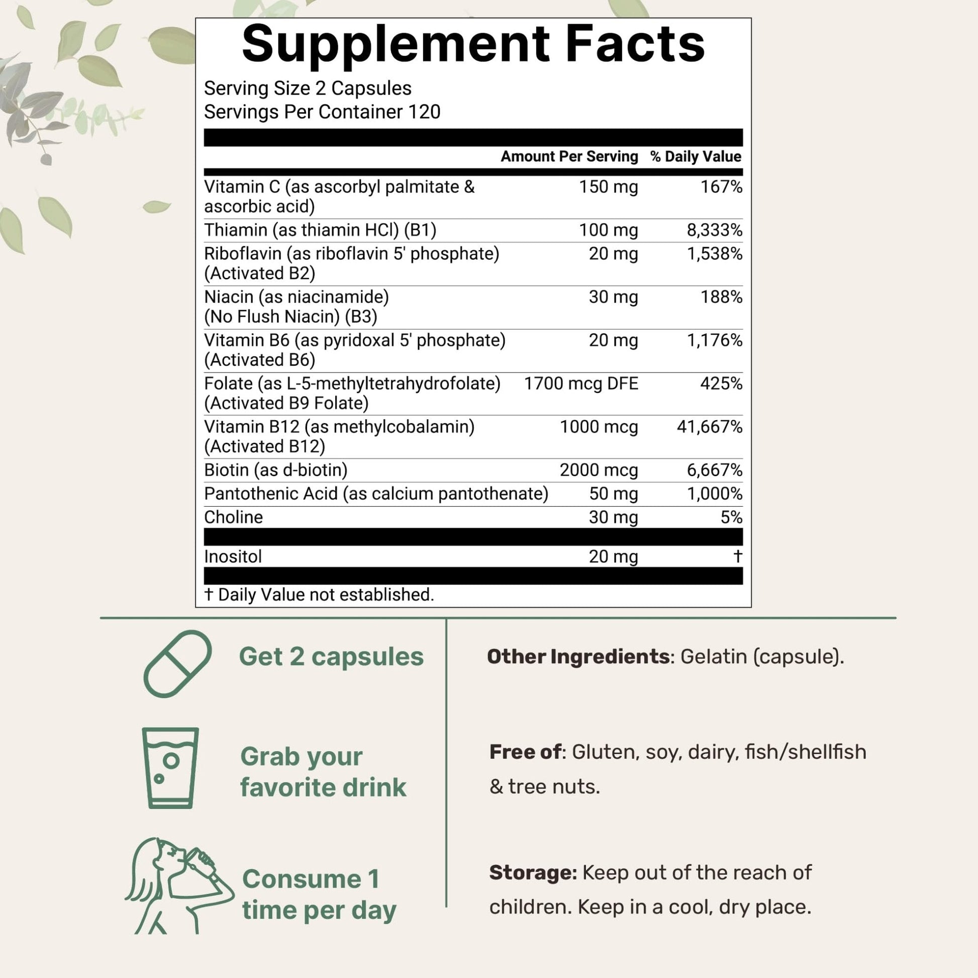 Micro Ingredients Pure Methylated B Complex, 240 Capsules | 11-in-1 Formula with Methylfolate, B12, Thiamin, Inositol, Choline, & Fat Soluble Vitamin C | Clean Ingredients Without Fillers | Non-GMO - PrimeBioHealth - canada supplements