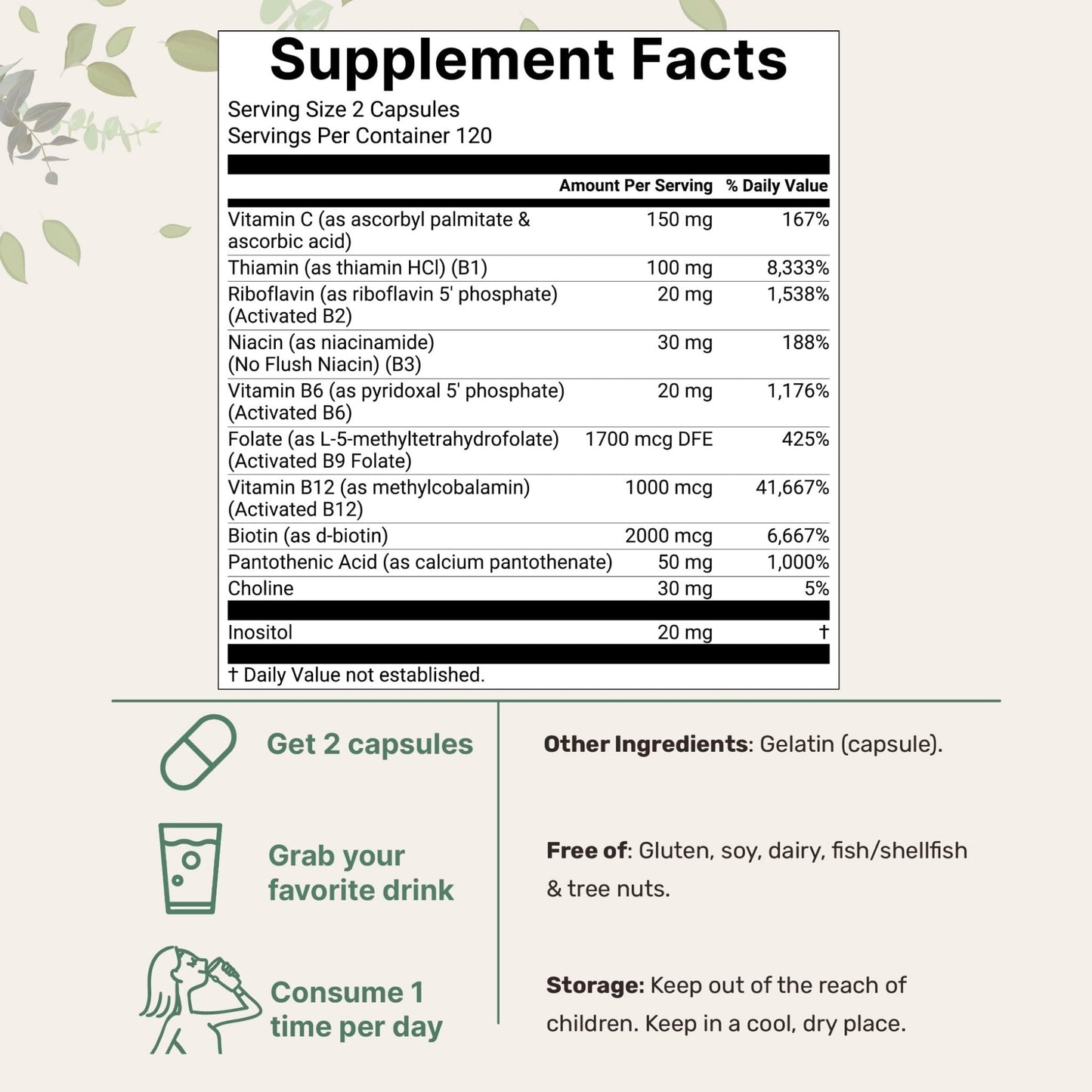 Micro Ingredients Pure Methylated B Complex, 240 Capsules | 11-in-1 Formula with Methylfolate, B12, Thiamin, Inositol, Choline, & Fat Soluble Vitamin C | Clean Ingredients Without Fillers | Non-GMO - PrimeBioHealth - canada supplements