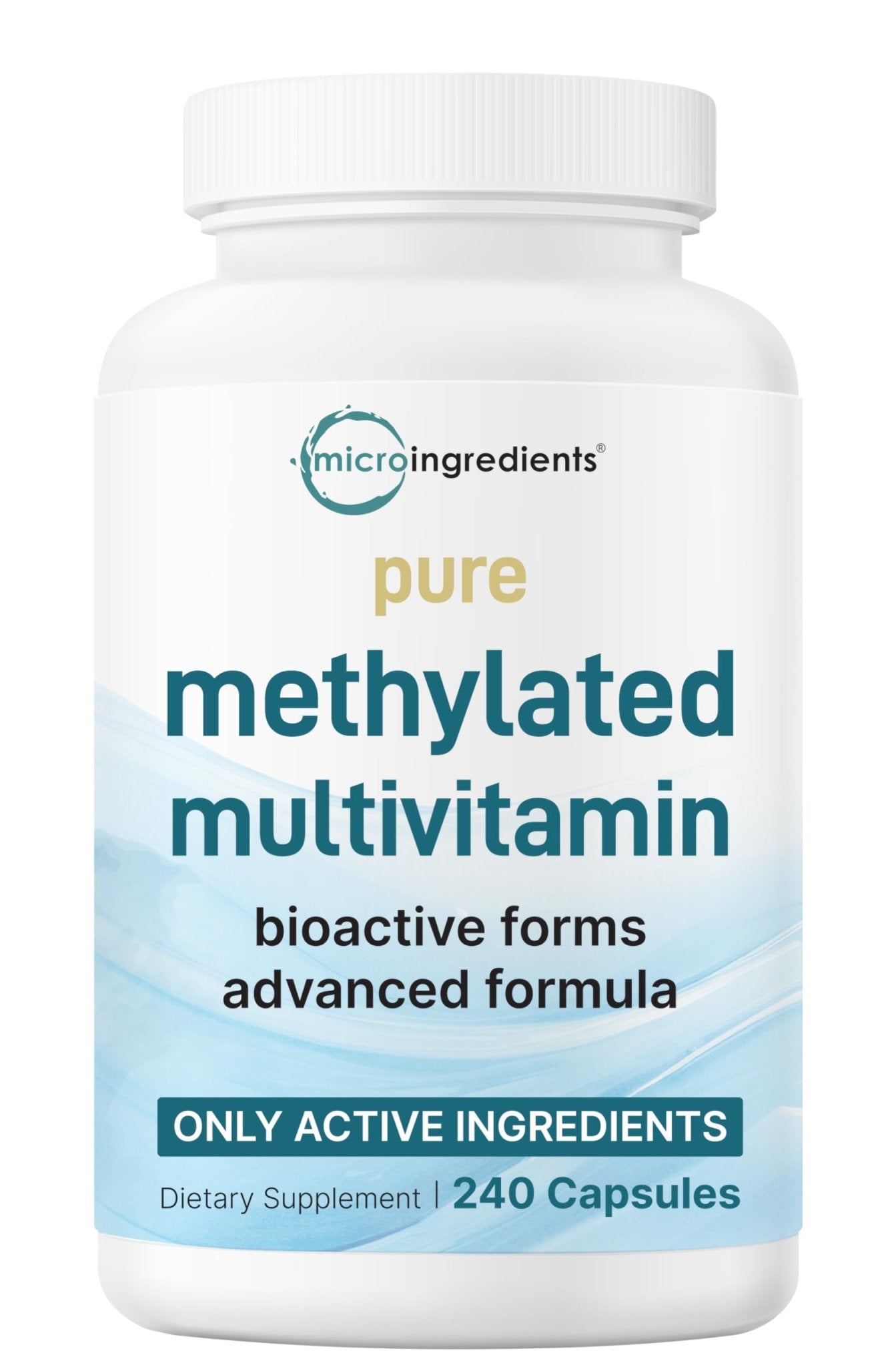 Micro Ingredients Pure Methylated Multivitamin, 240 Capsules | 19-in-1 Formula with Vitamins C, D, B12, Folate, Magnesium, Zinc & More | Filler Free, Non-GMO - PrimeBioHealth - canada supplements