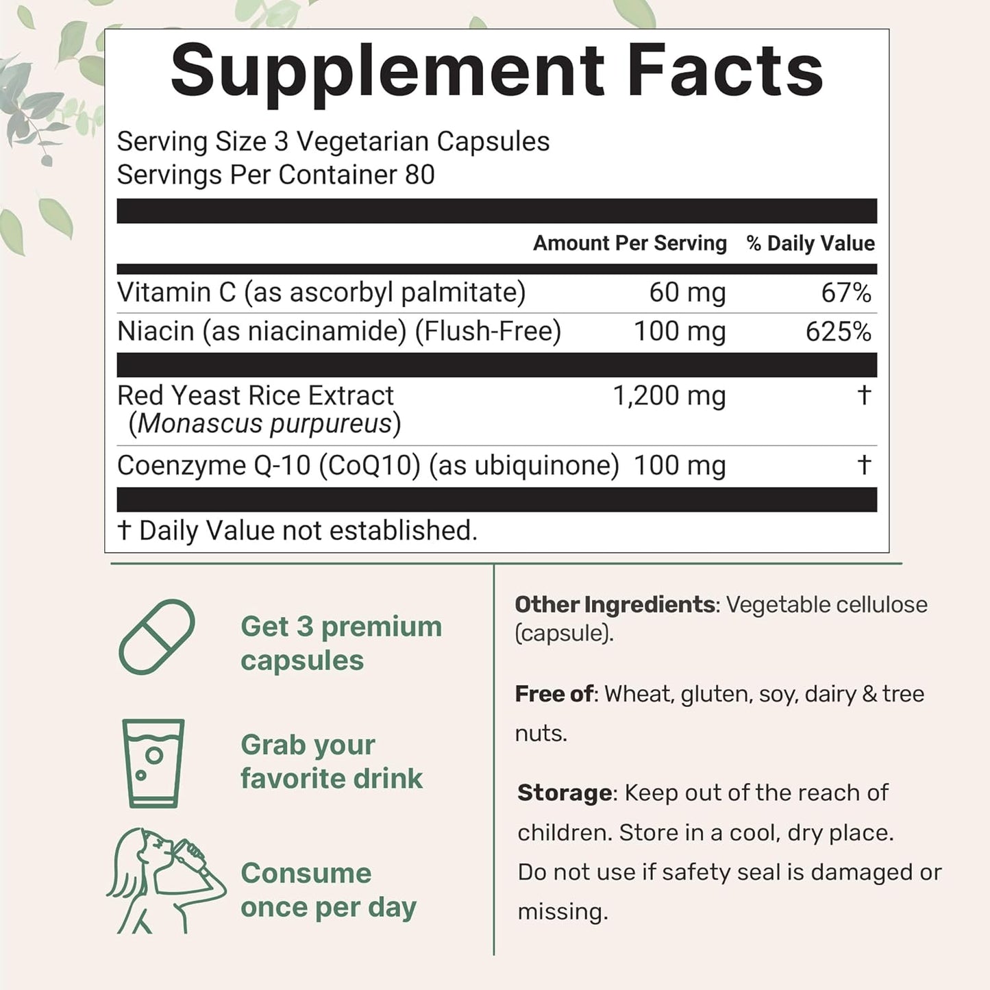 Micro Ingredients Red Yeast Rice with CoQ10 1200mg, 240 Veggie Capsules | Cholesterol Support & Heart Health Supplements* | 4-in-1 with Flush Free Niacin & Fat Soluble Vitamin C | Filler Free, Non-GMO - PrimeBioHealth - canada supplements