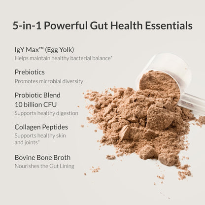 Microbiome Breakthrough Gut Support Powder Chocolate Flavor With Lactobacillus Strains, Bone Broth & Collagen Source of L-Glutamine Supports Digestive Comfort, Gas & Bloating Relief 30 Servings* - PrimeBioHealth - canada supplements