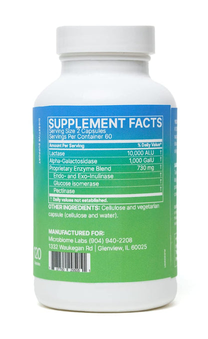 Microbiome Labs FODMATE Digestive Enzymes for Women & Men - Digestive Support for Low FODMAP Protocols & Occasional Bloating, Gas & Stomach Relief (120 Capsules) - PrimeBioHealth - canada supplements