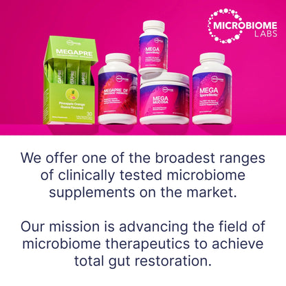 Microbiome Labs MegaPre Prebiotic Fiber Powder for Women, Men & Kids - Pineapple Orange Guava Prebiotic Fiber Supplement Powder with Clinically Tested Oligosaccharides - PrimeBioHealth - canada supplements