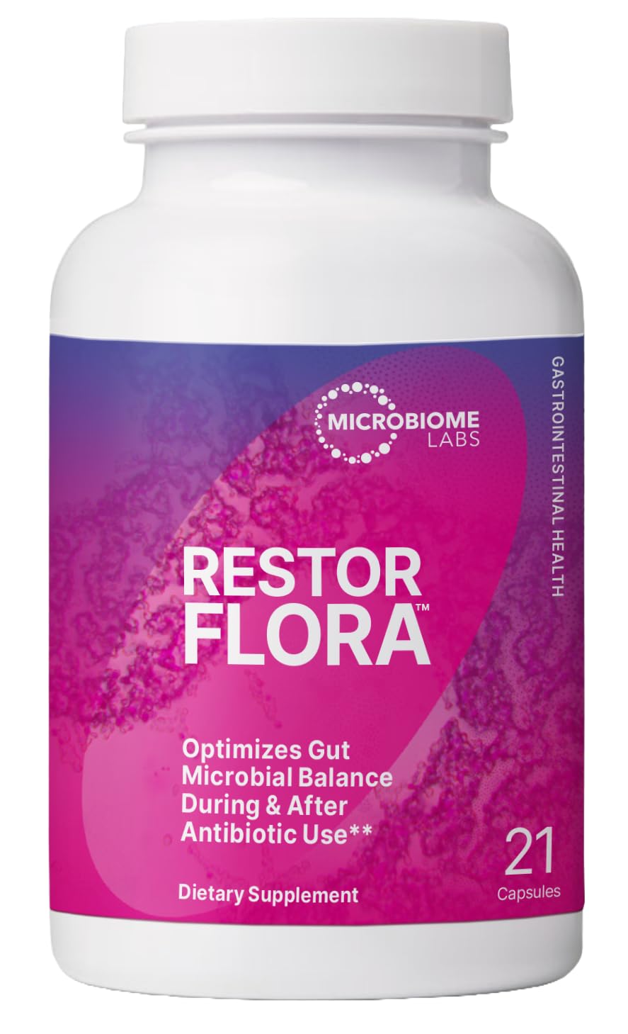 Microbiome Labs RestorFlora - Men's & Women's Probiotics for Digestive Health & Gut Reset - Spore Based Saccharomyces Boulardii Probiotics - PrimeBioHealth - canada supplements