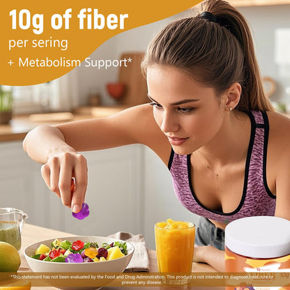 Migcopat 10G Fiber Gummies for Adults - Support Digestive Health - Fiber Supplement with 30 Billion CFU Probiotics Blend, ACV, Vitamin C, Inulin - No Sugar Added - Fruit Flavored - 180 Count - PrimeBioHealth - canada supplements