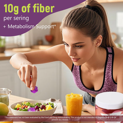 Migcopat 10G Fiber Gummies with 30 Billion CFU Probiotics, Grape Flavor, Bloating Support, Fiber Supplement with Vitamin C, - PrimeBioHealth - canada supplements