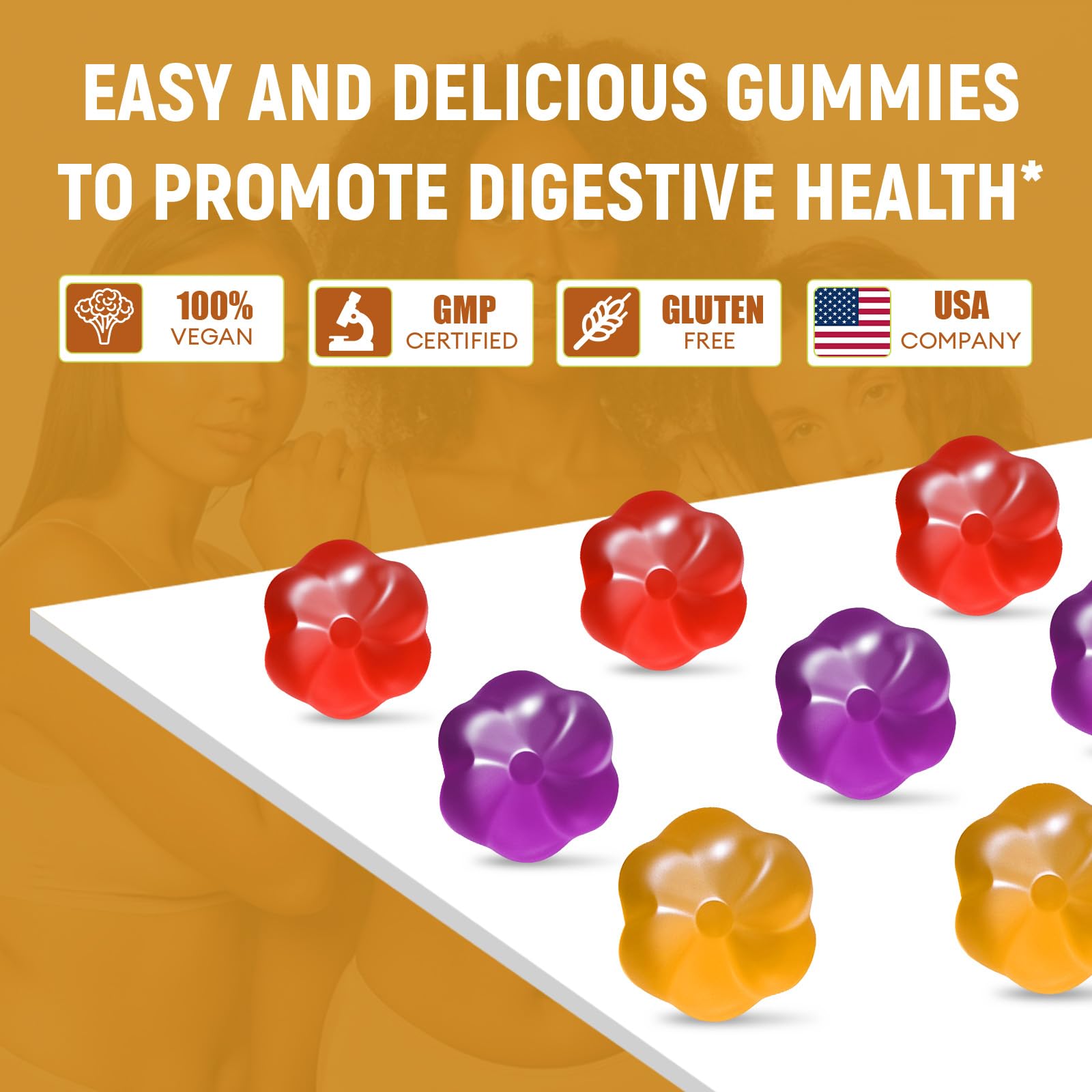 Migcopat 10G Fiber Gummies with Probiotics, Fiber Supplement with 30 Billion CFU Probiotics Blend, ACV, Vitamin C, Inulin - Support Digestive Health - PrimeBioHealth - canada supplements