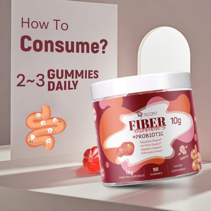 Migcopat Fiber Gummies with Probiotics,10G Fiber per Serving No Sugar Added Apple Flavor, with 10 Billion CFU Probiotics Blend, Apple Cider Vinegar, - PrimeBioHealth - canada supplements