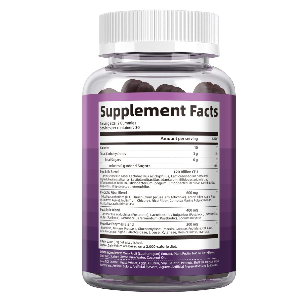 Migcopat Pre Post Probiotics Gummies, Probiotic Prebiotic Postbiotic Digestive Enzymes with Fiber, 120 Billion CFU Probiotics Complete Gut Support, Sugar Free - PrimeBioHealth - canada supplements