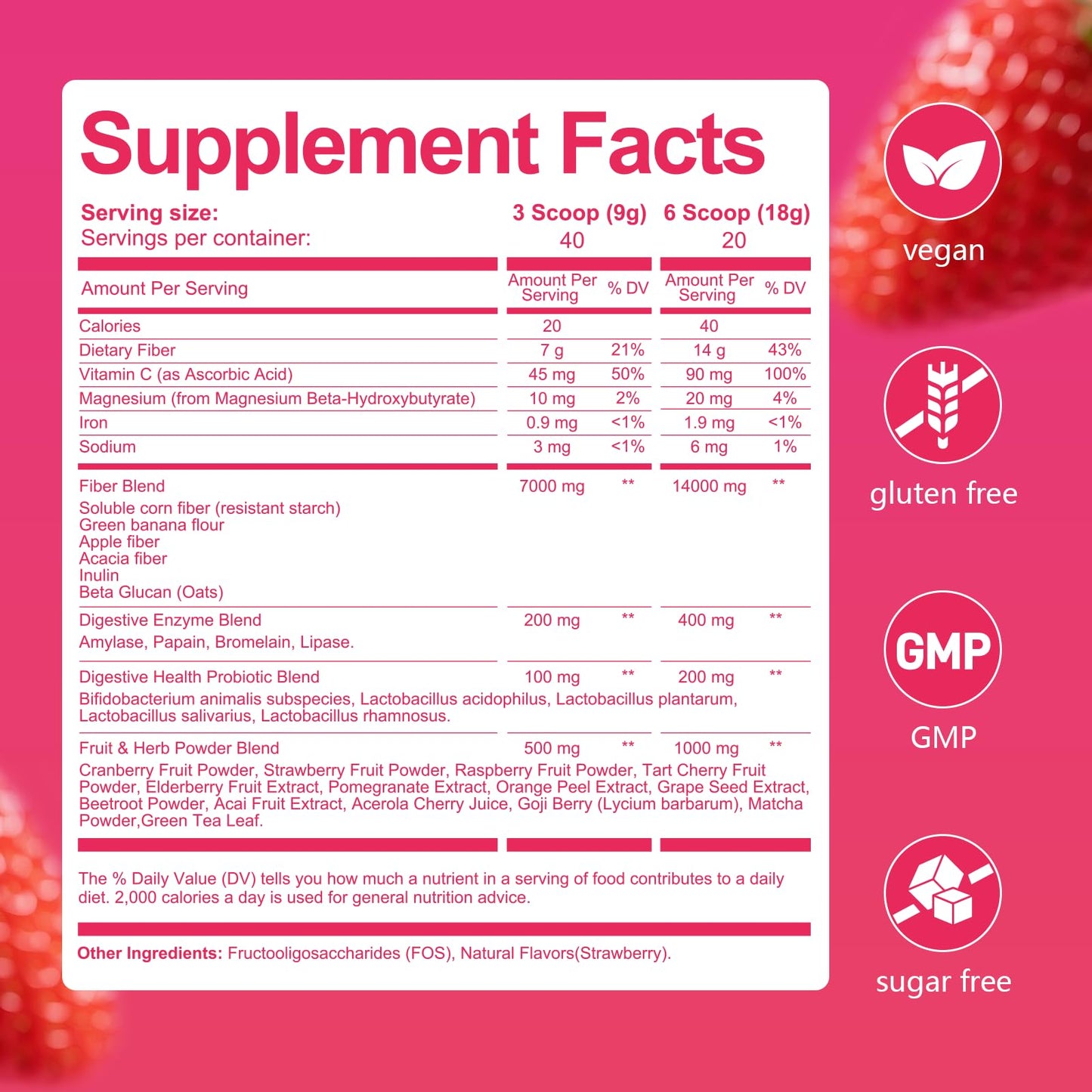 Migcopat Superfood Fiber Powder with Probiotics, Prebiotics, Digestive Enzymes, Vitamin C, Inulin, Magnesium, 14G Fiber Supplement for Digestive Support & Skin Health - PrimeBioHealth - canada supplements
