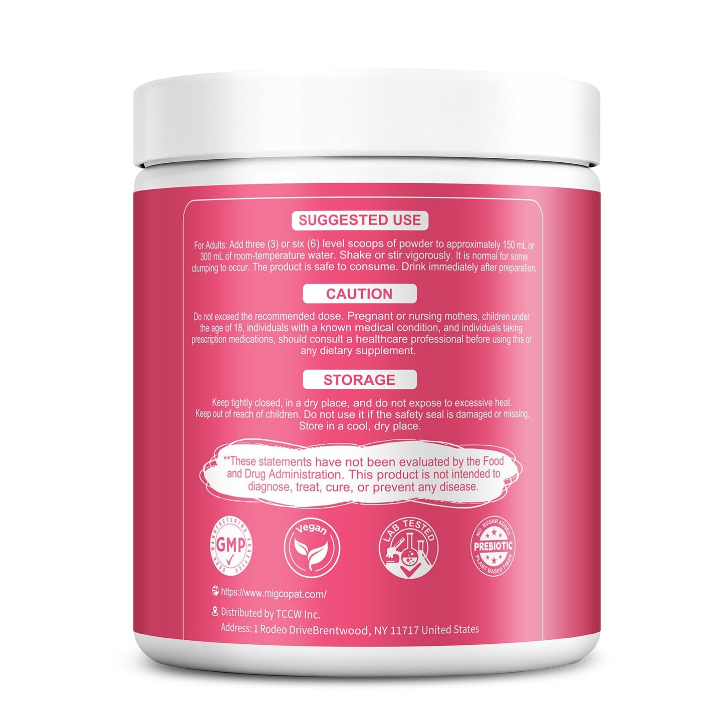 Migcopat Superfood Fiber Powder with Probiotics, Prebiotics, Digestive Enzymes, Vitamin C, Inulin, Magnesium, 14G Fiber Supplement for Digestive Support & Skin Health - PrimeBioHealth - canada supplements