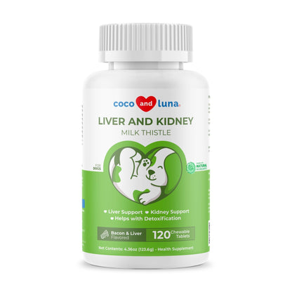 Milk Thistle for Dogs - 120 Chewable Tablets - Silymarin - Liver and Kidney Support with EPA & DHA - Detox - Liver Supplement for Dogs - PrimeBioHealth - canada supplements