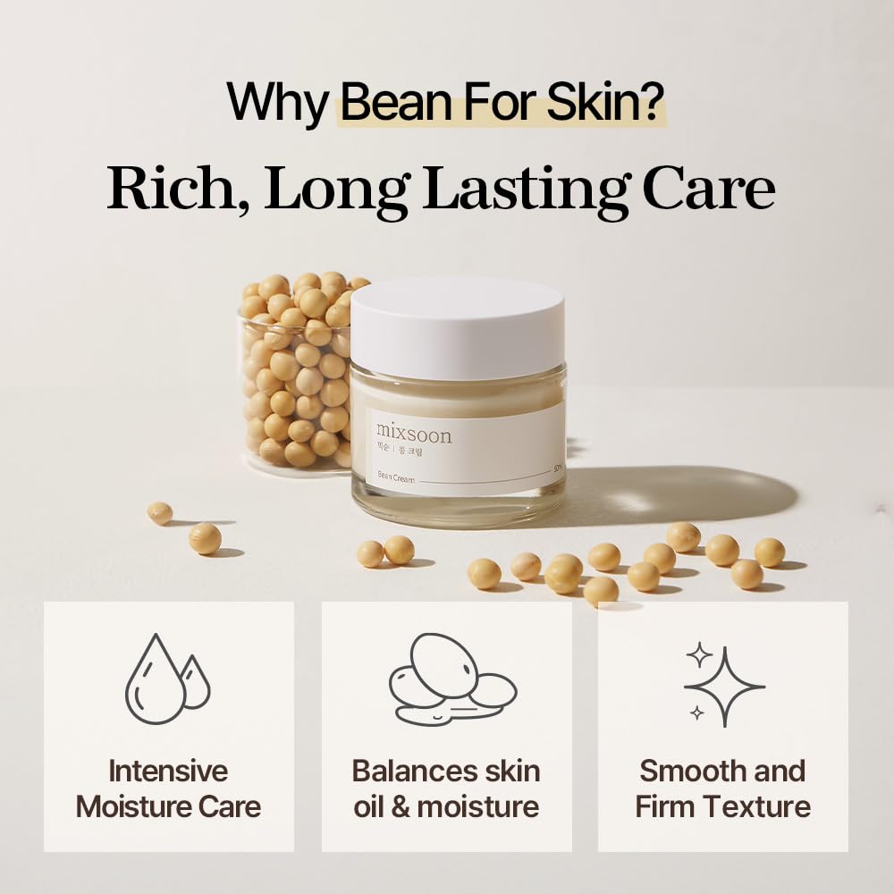 mixsoon Bean Cream-Deep Moisturizer Face Cream, Hydrating and Smoothing for Face, Fermented Soybean Extract - PrimeBioHealth - canada supplements