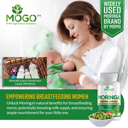MOGO Moringa Capsules -180 Ct| Boost Energy, Immune, Gut, Joint Support | Made with Pure Organic Moringa Powder Organic Capsules | Made in USA - PrimeBioHealth - canada supplements