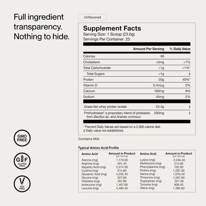 Momentous Essential Grass-Fed Whey Protein Powder - 20 g Whey Isolate Protein - NSF Certified for Sport - Gluten-Free - 25 Servings for Essential Everyday Use - Unflavored - Package May Vary - PrimeBioHealth - canada supplements