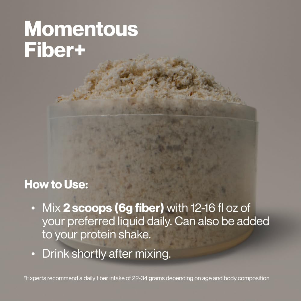Momentous Fiber+ - Daily Multi-Source Fiber Blend to Support Nutrient Absorption, Natural Energy Production, & Recovery - NSF Certified for Sport - Non-GMO & Gluten-Free - PrimeBioHealth - canada supplements
