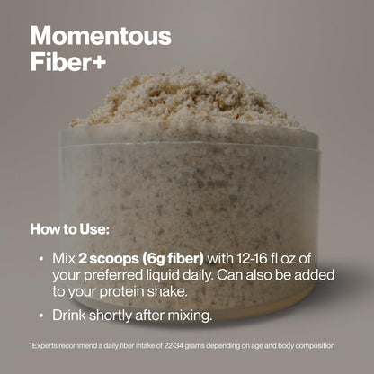 Momentous Fiber+ - Daily Multi-Source Fiber Blend to Support Nutrient Absorption, Natural Energy Production, & Recovery - NSF Certified for Sport - Non-GMO & Gluten-Free - PrimeBioHealth - canada supplements