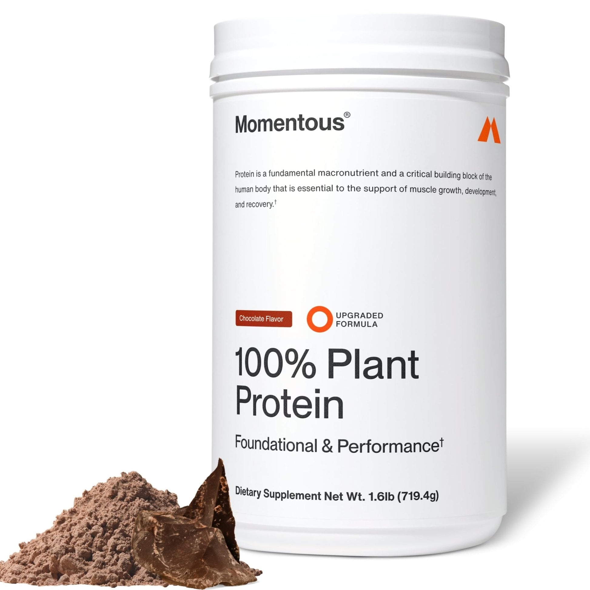 Momentous Vegan Protein Powder - 20 g Plant-Based Protein - NSF Certified for Sport - Gluten-Free - Non-GMO - 22 Servings for Essential Everyday Use - Chocolate - PrimeBioHealth - canada supplements