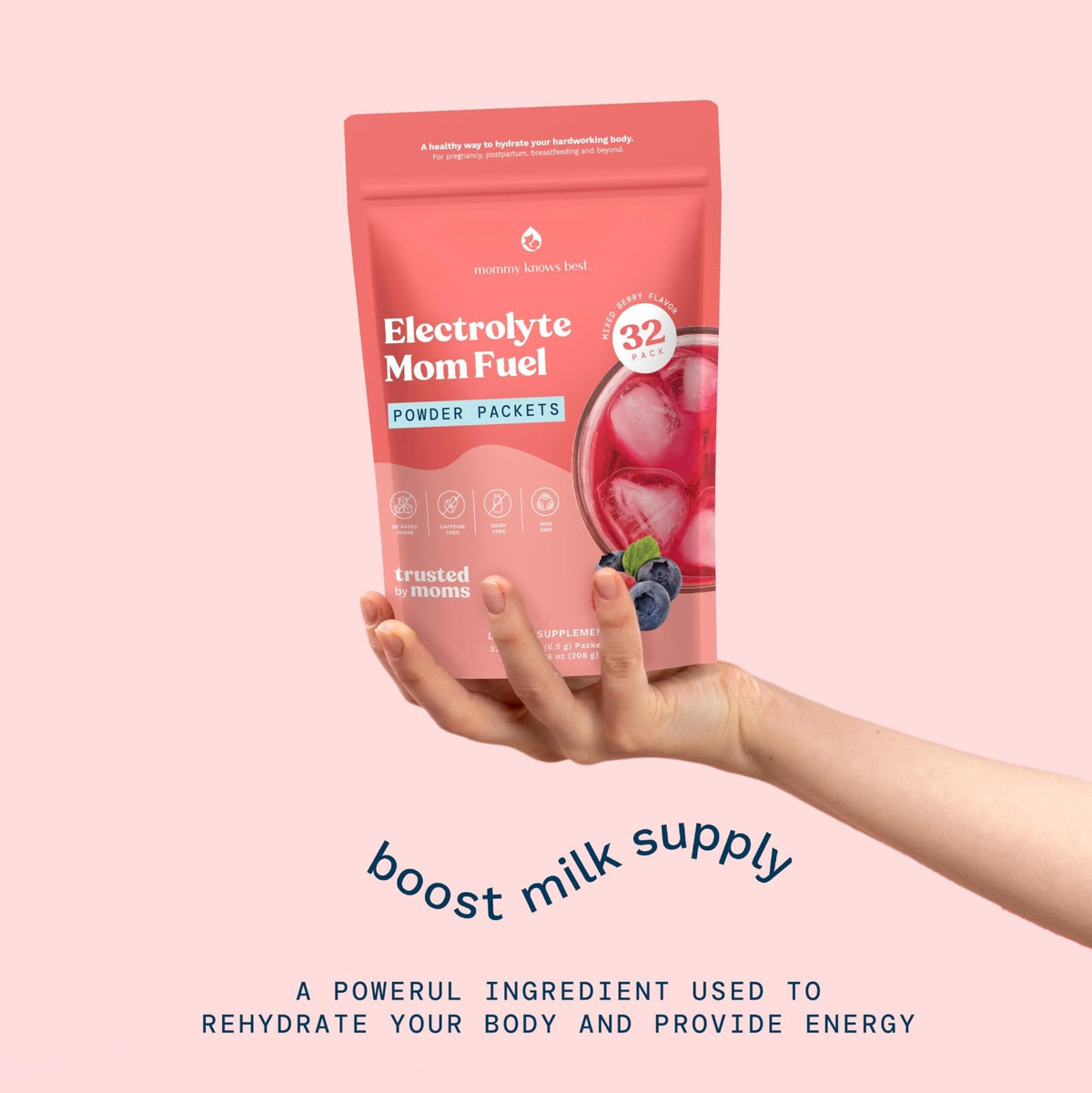 Mommy Knows Best Mom Fuel Electrolyte Drink Mix for Moms, Hydration Support - for Pregnancy, Prenatal, Electrolytes + Trace Minerals, Lactation Drink Mix Supplement (32 Count) - PrimeBioHealth - canada supplements