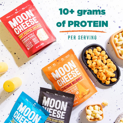 Moon Cheese Cheddar Believe It, 10 Ounce, 2-Pack, Crunchy, Protein-Rich Cheese Snack, Keto Friendly, 100% Real Cheese - PrimeBioHealth - canada supplements