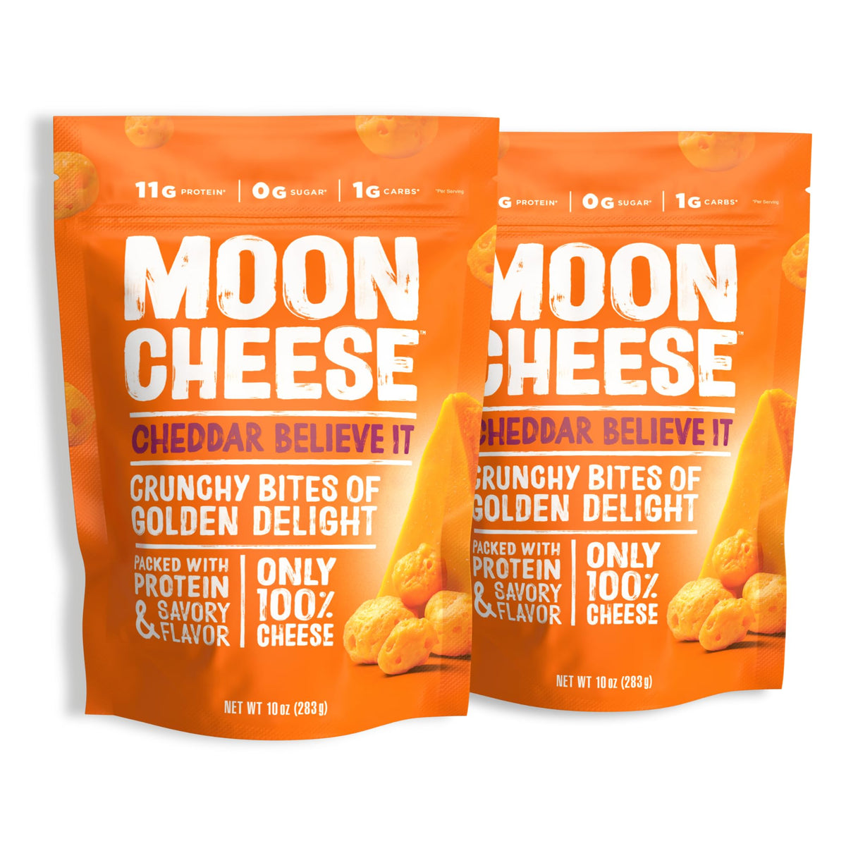 Moon Cheese Cheddar Believe It, 10 Ounce, 2-Pack, Crunchy, Protein-Rich Cheese Snack, Keto Friendly, 100% Real Cheese - PrimeBioHealth - canada supplements
